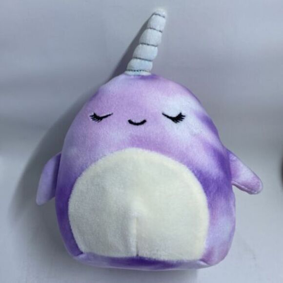 Squishmallow 5” Nabila the Purple Narwhal Plush Stuffed Animal Kellytoy Easter - Picture 1 of 5